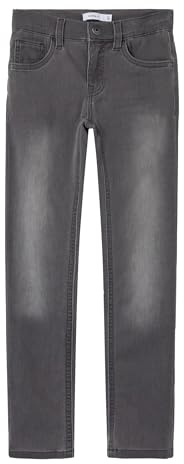 NAME IT flickor Nkmtheo Dnmthayer Cor1 Swe Pant Noos Byxor, Medium grå denim, 140