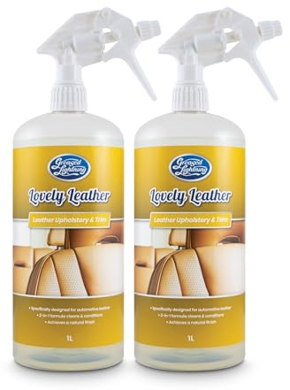 Greased Lightning Lovely Leather Cleaner & Conditioner 2 x 1L Pack | 2-in-1 formula gently cleans stains & deep conditions sensitive leather. Non-greasy finish for car seats & home furniture