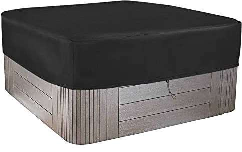 Schleuder Whirlpool Abdeckung Whirlpool Outdoor aufblasbar SPA Hot Tub Pool, Quadrat Allwetter Garten Whirlpool Abdeckun 420D Oxford-Stoff, Schutz vor Wind UV schützende (230 * 230 * 25 cm)