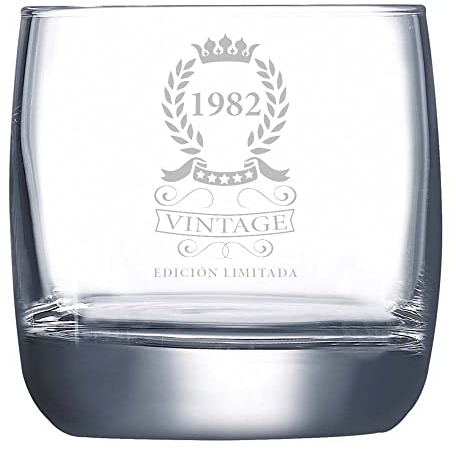 CALLE DEL REGALO Vaso de whisky ’40 cumpleaños’ grabado con su edad