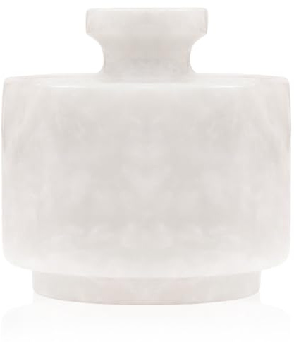 MARBLOUS KRAFTS Stylish Marble Sugar Dispenser 3.5 oz Salt Cellar, Salt Container and Marble décor 3 X 3 Kitchen décor and Salt Pepper Bowls Salt Dispenser (White)