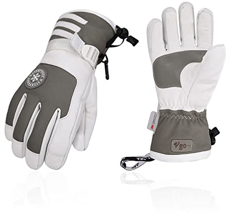 Vgo... Winter Waterproof Gloves Women for Ski Outdoor Snowboard Scooter, Thermal Cold Weather Gloves Touchscreen with 3M Thinsulate