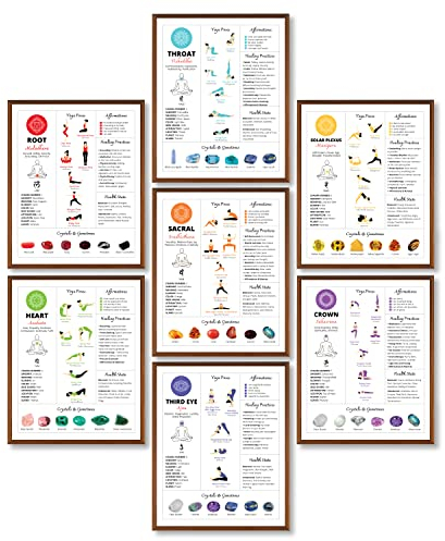 97 Decor Póster de yoga para chakras, decoración de 7 chakras, decoración de pared de chakras, pósteres de yoga, imágenes de meditación, impresión artística de curación de chakras, tabla de