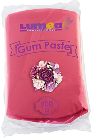 Profi Blütenpaste, 500g, essbar, 11 Farben, perfekt für Blumen, Blüten, Rüschen, feine Dekorationen, Zuckerpaste Tortendeko Fondant (Burgund)