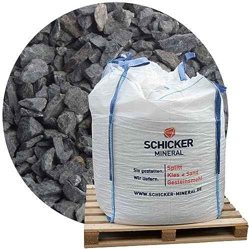 Schicker Mineral Diabas Pflastersplitt grau 2-5 mm 1000 kg Big Bag, Splitt | Verlegesplitt, stabile, drainagefähige Pflasterbettung, witterungsbeständig, robust, streusalzresistent, für hohe Belastung