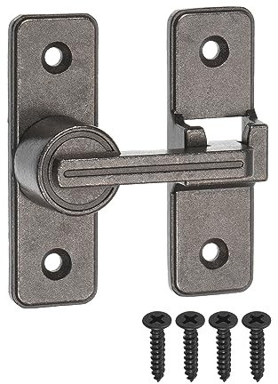QUARKZMAN Grange Porte Serrure Loquet, 180 Degré Coulissante Grange Porte Serrures, Lumineux Sécurité Portail Loquets pour Grange, Portail, Jardin, Armoire, Placard, Fenêtre, Gris Mat