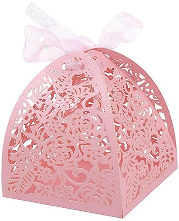 GLEAVI 50 Stücke Hochzeit Partei Liefert Candy Box Benutzerdefinierte Rose Einfache Installation