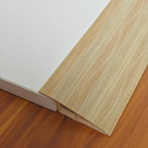 PVC Schwellenrampe,Selbstklebende,Boden Übergangsleiste,Schwelle Reduzierstück,Abschluss Übergangsprofil höhenausgleich,Abdeckleisten, Übergangsschiene,Teppichkantenleiste (E, 1meter × 1.5cm)