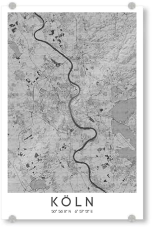 artboxONE Acrylglasbild 30x20 cm Städte/Köln Köln Bleistift Map Bild hinter Acrylglas - Bild köln köln köln City