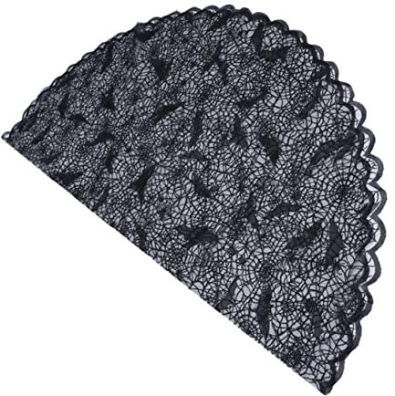 Ciieeo Tovaglia Di Halloween Con Ragnatele Spettrali Decorazioni Per Feste Horror Spaventose Motivo Pipistrello E Ragno in Pizzo 178 Cm