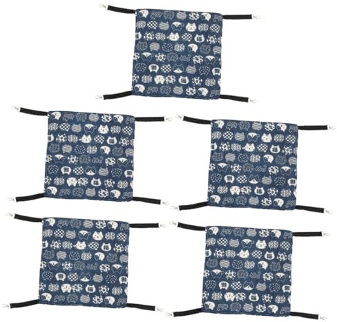 Happyyami 5stücke Cat Hammock Für Käfige Atmungsaktive Doppelseitige Katzenhängematte Mit Cartoon- Als Schlafplatz Und Spielbereich Für Kleine Haustiere