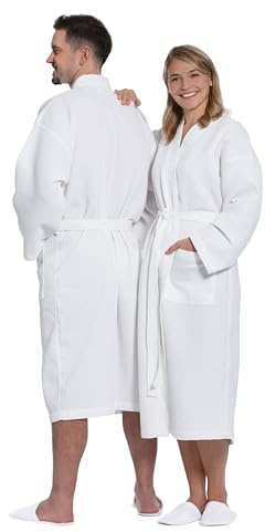 ZOLLNER Bademantel in Waffeloptik - hautfreundlich und saugstark - für Damen und Herren - Mischgewebe - Größe S-3XL - waschbar bis 60°C - Hotelqualität - Oeko Tex® zertifiziert, 596