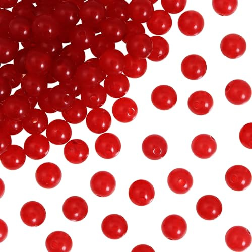 TOAOB 100 Pezzi 8 mm Pietra di Calcedonio Rosso Naturale Perline in Pietra per Braccialetti Collana Fai da Te Creazione di Gioielli Artigianato