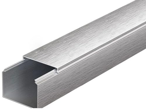 Serenitison Square Trunking,Floor Cable Cover,Floor Cord Protector,Aluminum Alloy Cable Trunking,Extension Cord Cover,Protect Wires Prevent Cable Trips,Thickness 0.6mm,for Outdoor,Wall,Floor