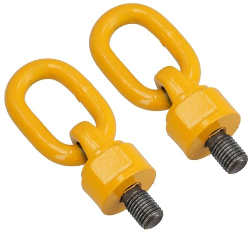 Perno giratorio M16 x 40 mm de punto de elevación con anillo, capacidad de 1,12 t, 2 unidades