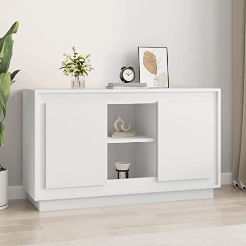 Annlera Sideboard Aufbewahrungsschrank Stilvollen Beistellschrank Buffetschrank Moderne Schrank für Wohnzimmer Schlafzimmer oder Flur Minimalistischen Design Weiß 102x35x60 cm
