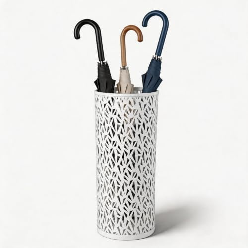 Culnflun Supporto per ombrelli, supporto per ombrelli all'ingresso, scatola metallica circolare indipendente per con fori, accessorio decorativo moderno adatto per uffici domestici o hotel