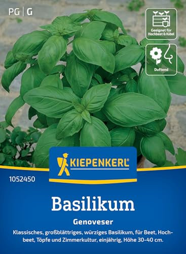 Kiepenkerl Basilikumsamen Genoveser 1052450 - Kräutersamen für ein klassisches Basilikum mit einem Inhalt für 200 Pflanzen - Kräuterpflanzen, Saatgut