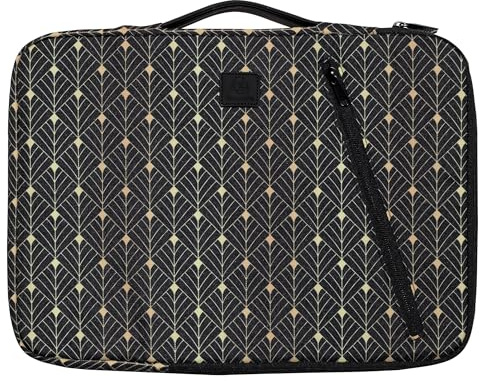 Exacompta - Ref. 17316E - 1 Datorväska kompatibel med 15-16 tums datorer - infällbart handtag - liten framficka - blixtlås på 2 sidor - återvunnet tyg - NeoDeco