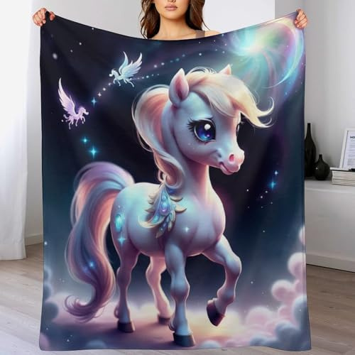 Decke Pferd Decke, Warme Flannel Fleecedecke Als Sofadecke, Couchdecke, Sofaüberwurf Und Bettdecke, Weiche Wohndecke Für Couch Und Sofa （150×200cm）