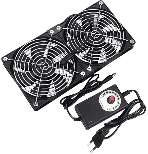 Ventilador de PC de 120 mm con doble rodamiento de bolas y control de velocidad. Ventilador axial extra silencioso (12 V) para PC, portátil, servidor, router, cabina de televisión. Ventilador de