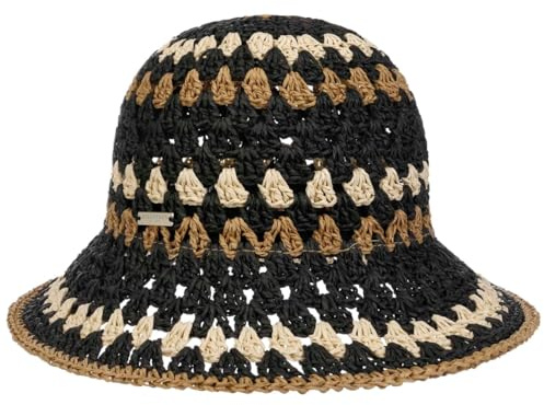 Seeberger Karola Cloche Strohhut Glockenhut Sommerhut Sonnenhut Damenhut Gartenhut Strandhut Damen - Frühling-Sommer Sommer