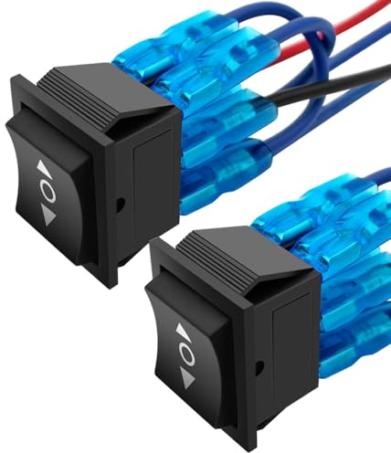 Gebildet 2st Vippströmbrytare 6 Pin 3 Position PÅ/Av/PÅ Momentan Vippströmbrytare Polaritetsbrytare DC 12V 10A Motorkontroll AC 110V-220V DPDT Bil Auto Båt Vippknapp med Wire