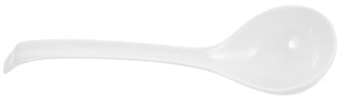 HOMOCONO Cucharón Sopero De Porcelana Blanca De 27 Cm, Apto Para Lavavajillas y Microondas, Cuchara Sopera Asiática Para Fideos Ramen y Sopa Tradicional