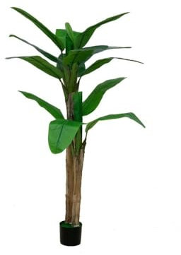 Indomita Pianta Artificiale Banano 160h con Vaso e 2 fusti