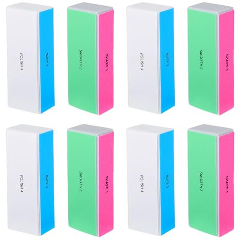 Ptwola 8 Stück Nagelpflegefeile Nagelpolierblock Buffer 4 Seitig Feilblock Nagelfeile Block Entfernt Kanten Erzeugt Hochglanz Nagelfeilen Polierer für Maniküre Pediküre Nagelmodellage Formen Glätten