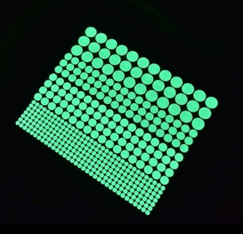 1 Sheet Glow in The Dark Wall Stickers, 407 Pcs Removable Dots Wall Decals Room Decor Kit,Adhesive Dots Luminous Ceiling Decals for Kids Bedroom Halloween Home Decoration,Perfect Party Birthday Gift