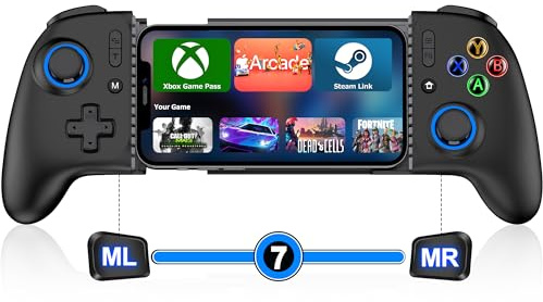 LIFUFUTEE Mobile Gaming Controller for iPhone/Android, Wireless Phone Controller with Hall Joysticks/Triggers, Mobile Controller Support Phone Case for Xbox Game Pass, Steam Link & More, Black
