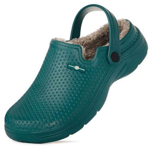 Hsyooes Sabots Femmes Hiver Chaussons Hommes Sabots de Jardinage Fourrés Peluche Chaussons Imperméables Chaussures de Jardin Pantoufles Antidérapant