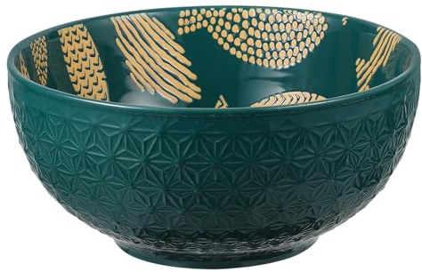 OUNONA Grand Bol Céramique avec Imprimé Délicat Bol à Soupe Pratique pour Servir Aliments pour Nouilles et Salades Grand Format avec Motif