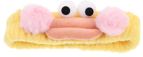 minkissy Spa Plüsch Haarband Für Frauen Und Mädchen Elastisches Weiches Cartoon Stirnband Mit Großen Augen Und Wurstmaul Hautpflege Gesichts Stirnband Gelb Vielseitig Für Make up Und Waschen