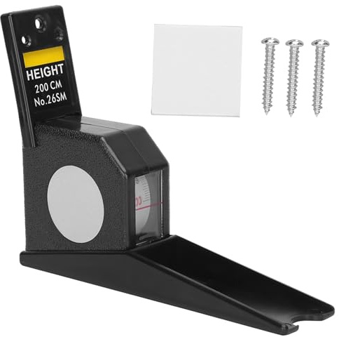 Ausla Altezza di 2 Metri di Misurazione del Nastro Statura Metro Metallico Reggerabile Reggera di Misurazione con Materiale ABS per Adulti e Bambini (BLACK)