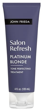 John Frieda Salon Blonde Platinum Tone Perfecting Treatment with Protein-Peptide Complex, Hair Toner, Toner for Blonde Hair 4 fl oz