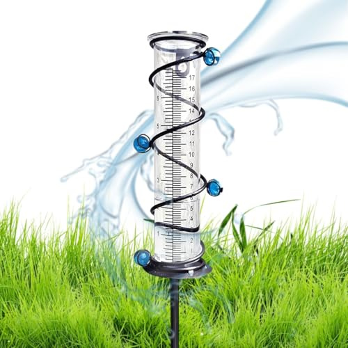 Pluviomètre, pluviomètre résistant au gel pour jardins, pluviomètre extérieur en verre, pour une utilisation en extérieur dans les jardins, cours, terrasses, pelouses et aménagements paysagers