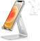 OMOTON, supporto per telefono da scrivania, multi-angolo, regolabile, supporto per cellulare in alluminio, compatibile con iPhone 13 Pro/13/12 Pro Max/12/11 Pro/XR, argento