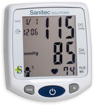 Sanitec - Tensiometro de Muñeca | Tensiómetro | Medidor de Tensión Arterial | Dispositivo de Medición de la Presión Arterial | Tensiometro Digital | Aparato de Tension Arterial | Medidor de Tension