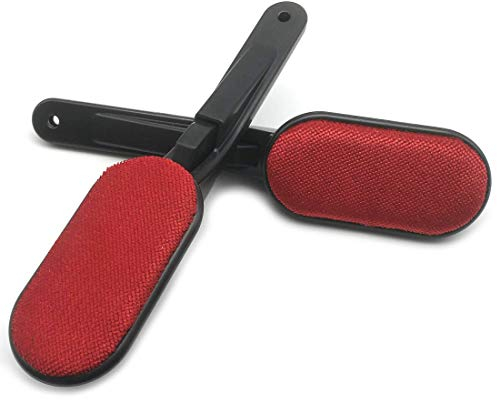 GARASANI Magic Lint Brush, Fabric and Clothes Cleaner, Also Pet Hair, Dust Remover, with Pop-up Multi-Directional Swivel Head 2Pcs (Round Type)