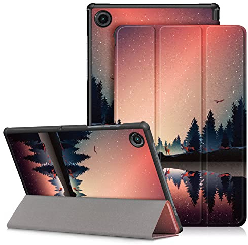DINGGUAGUA Hülle für Samsung Galaxy Tab A8 SM-X200/X205 10.5 Zoll Tablette Ultra Dünn Schutzhülle mit Auto Schlaf/Wach und Ständer Funktion,Dämmerung