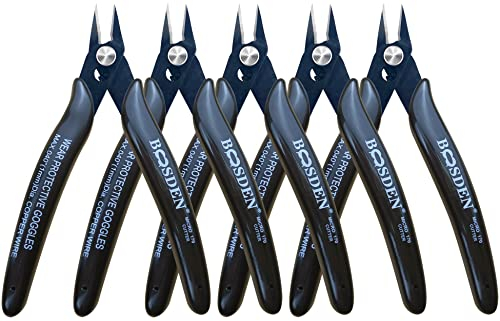 Bündigschnittzange, 5 Stück, 12,7 cm kleine Drahtschneider, BOOSDEN 170 Drahtschneider Bündigschneider Zange, Mikroschneider für Handwerk, Modelle, Kabelbinderschere, Zange, Elektronik