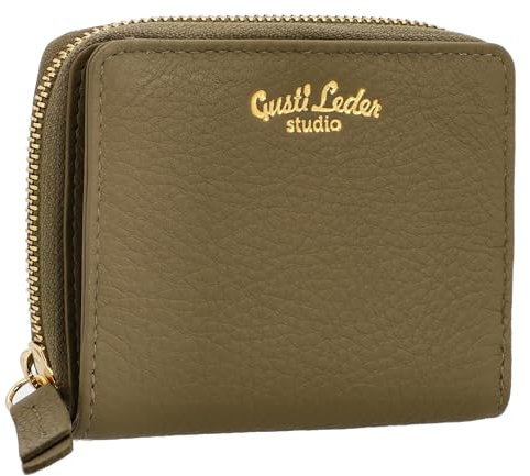 Gusti Geldbörse Leder - Monika Geldbörse Kartenhülle Kartenhalter Kartenetui Brieftasche klein Damen Grün Leder