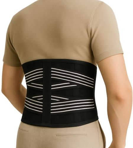 Cintura lombare regolabile da uomo e da donna per alleviare la schiena, ideale per il lavoro o lo sport, 4 molle, taglia dalla S alla XL, perfetta per sciatica