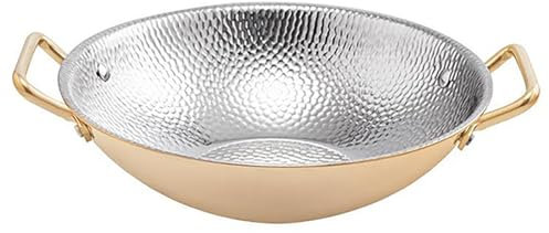 Runde Essplatte aus Edelstahl mit Doppelgriff, für Meeresfrüchte, Hummer, kommerzieller gekochter Fischtopf mit Universal-Induktionsherd, Silber, 26 cm