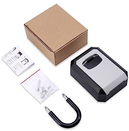 Coffre-fort, coffre-fort domestique, Coffre-fort À Clés Extérieur, Combinaison À 4 Chiffres Étanche For Clés De Sécurité, Coffre-fort À Clés Extérieur De Grande Capacité pour argent, bijoux, documents