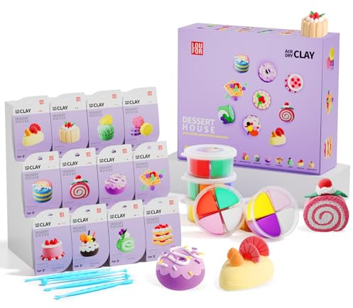 Air Dry Clay Kit -12 Desserts Modeling Clay for Kids Arts and Crafts