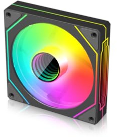 RGB-CPU-Lüfter, 120 Mm 4-Pin-PWM 5 V 3-Pin-ARGB-Gehäuselüfter, Positives Blatt, 800 Bis 1800 U/min Lüfter, PWM-PC-Lüfter für Computergehäuse und CPU-Kühler (BLACK)