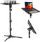 LEORFI Soporte Proyector: Laptop Tripode Ajustable en Altura (60-115 cm), Base Estable para Proyector Portátil con Placa Plegable, Capacidad de Peso 10KG, Ideal para Cine en Casa, DJ, Aula y Oficina